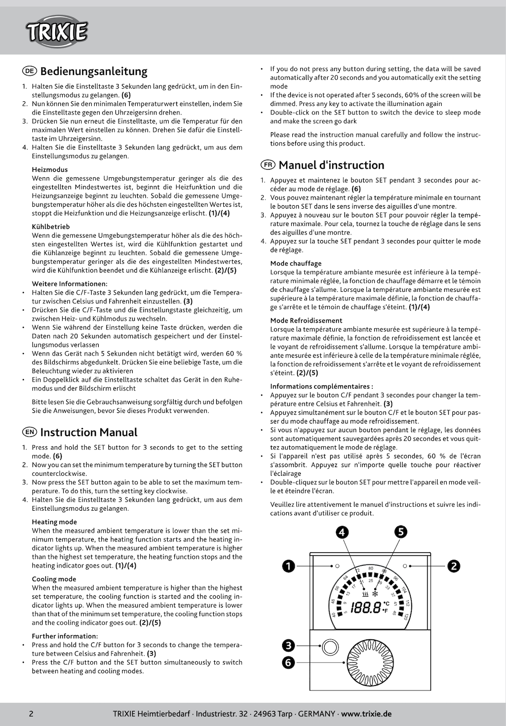 Bedienungsanleitung Artikel 76127