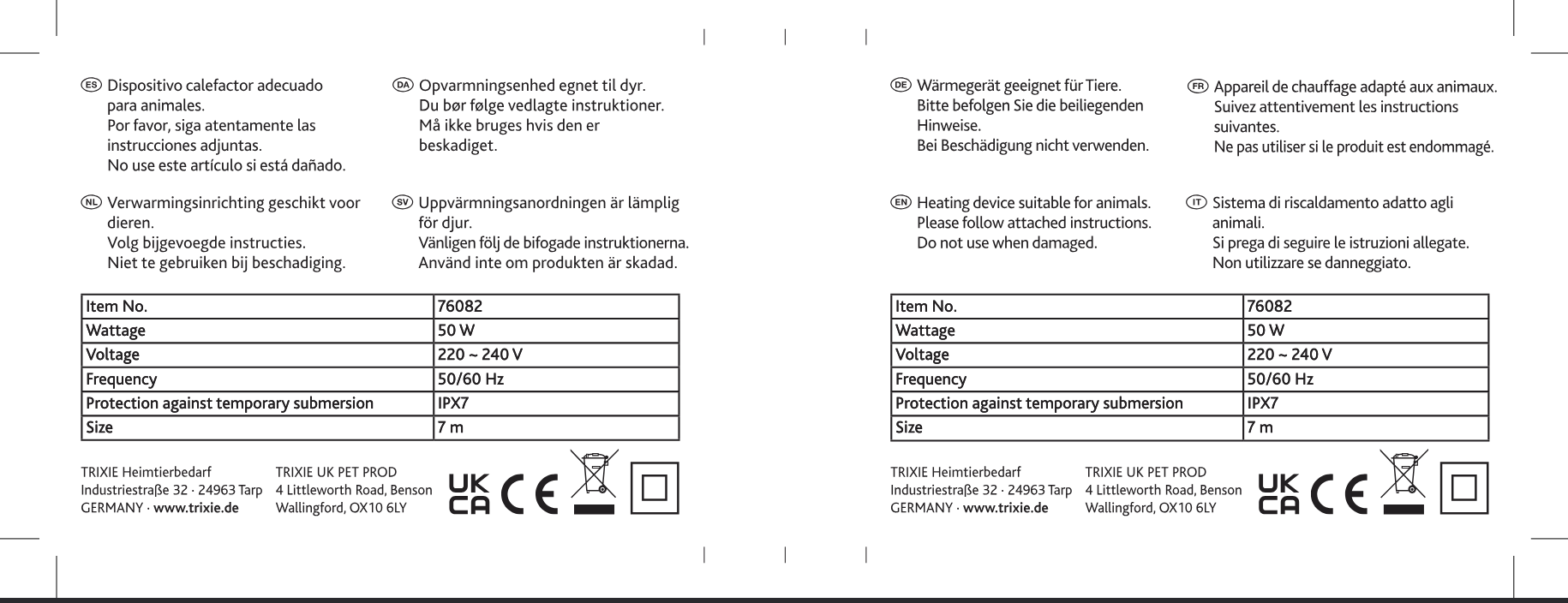 Information Heizkabel 76082