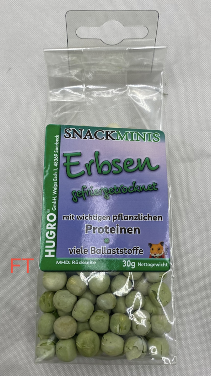 Grüne Erbsen gefriergetrocknet