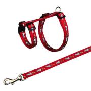 geschirr mit leine kaninchen rot