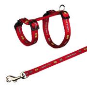 geschirr mit leine rot mit motiv