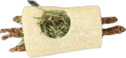 Luffa Tunnel mit Wiesenheu und Sticks